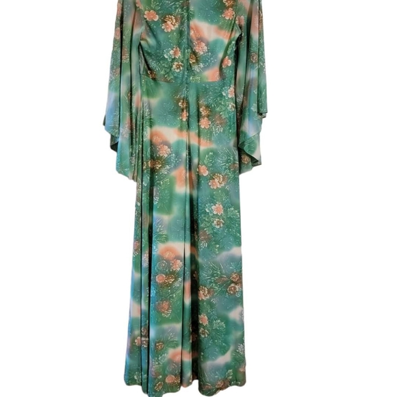 Vintage | Green Floral Angel Wing Maxi - Picture 6 of 7